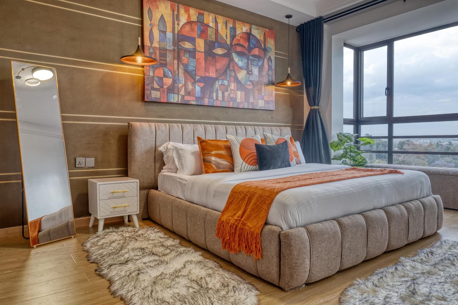 Afro-Luxe 2BR | 85" TV · Heated Pool | Balcony Views